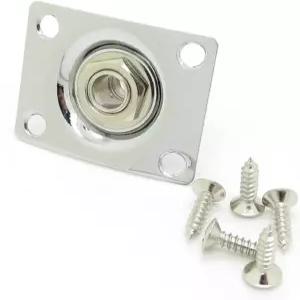 크롬 스퀘어 스타일 잭 플레이트 기타 베이스 6.35mm 출력 입력 소켓