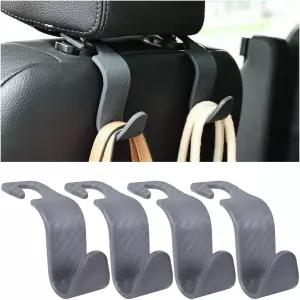 하네미아 4PCS 카시트 헤드레스트 후크 오토 뒷좌석 행거 홀더 내구성 있는 스타일리시 차량 정리함