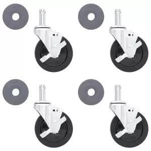 슈퍼 에렉타 산업용 와이어 선반 랙 팩 4개를 위한 메트로 5MB 5인치 탄력성 고무 회전/브레이크 스템