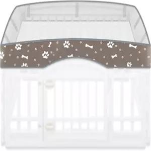 강아지 놀이펜 메시 상단 뚜껑은 36인치 4패널 일반 사각 플라스틱 운동용 애완동물 펜 상자 패드용 통기성