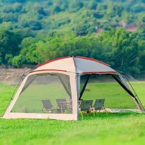 ZONGTI 12x12 피트 스크린 하우스 텐트 - 방수 및 선쉐이드 지붕이 있는 즉각적인 팝업 메시 캐노피 쉘터