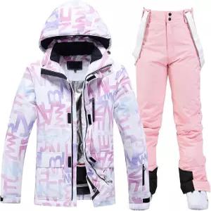 리이옐 여성 스키 재킷 및 바지 세트 방수 단열 스노우슈트 겨울 따뜻한 스키슈트 패션 스노보드