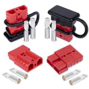 [미국배송] BFXM 앤더슨 커넥터 4개 50암페어 12-36V 배터리 퀵 커넥트/디커넥트 플러그 키트 6~12개 게이지 케이블용 커넥터 카바이크 ATV 윈치 리프트 모터 추가 SB50 레드