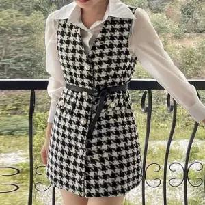 트위드 롱 베스트 조끼 간절기 진주버튼 가을 아우터 WAE9E12