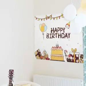 초코 포스터 생일축하 대형 패브릭 (WFKBL6Q)