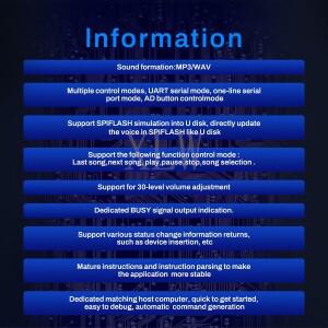 음성 재생 모듈 JQ8900N-16P USB 다운로드 오디오 방송 MP3 플레이어 칩 7 트리거 직렬 포트 제어 4M 3W