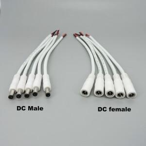 흰색 18awg 7A DC 남성 커넥터 케이블 전원 공급 장치 코드 5.5mm x 구리 와이어 L1