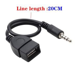 3.5mm AUX 오디오 잭 플러그 USB 2.0 여성 변환기 케이블 코드 자동차 MP3 플레이어 적응