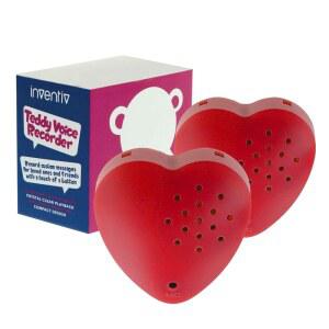 [미국배송] 인벤티브 2팩 봉제 인형용 30초 음성 녹음 모듈 인형 동물 가능 하트 맞춤 메시지 녹음(빨간색)