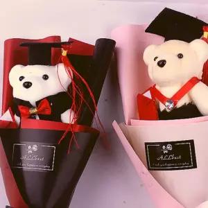 곰돌이인형 졸업 곰 인형 졸업꽃다발 꽃다발 장식 곰돌이 학사모