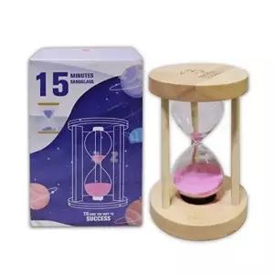 나무 모래시계 찜질방 사우나 타이머 모래 시계 15분 (KYR-WFHY8BI)