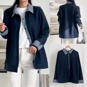 위쉬몰 BS 블루체크포인트가디건(V929H512) 빅사이즈