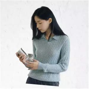 폴햄 여성 슬릿카라 케이블 풀오버 니트 PHF4ET2470A 368373