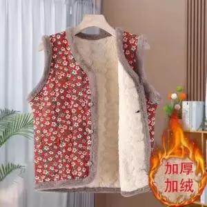 추동복 엄마 조끼 할머니 기모 플라워 가을 겨울 도톰한 보온 코트 SH1302