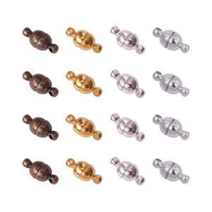 PH PANDAHALL 100 DIY 색상 팔찌 자석 버클 브라스 제작 클라스 원형 세트 변환기 클래스프 주얼리 마그네틱 혼합 목걸이