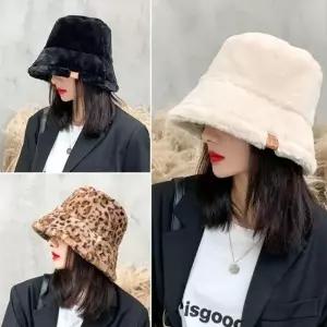 여자겨울모자 따뜻하고 부드러운 페이크퍼 벙거지 모자 겨울 방한 여자 버킷햇 벙거지 남자 밍크 페이크퍼
