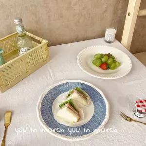 튤립 20cm 접시 브런치 프렌치 빈티지 홈카페 플레이