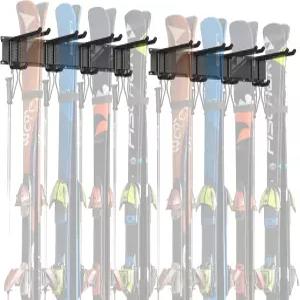 월만 차고 보관 조직 벽 스키 랙 8쌍 스노보드 랙용 행거 장착 최대 파운드까지 가능