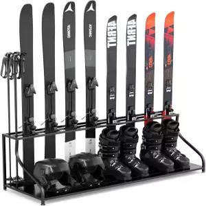 YWEER 스키 보관 랙 홀더 차고 프리스탠딩 장비 정리함 부츠 스노보드 스탠드 스노우 기어 보관함