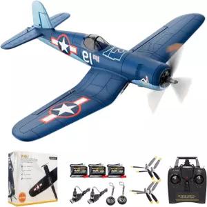 RCKuller Volantexrc 브러시리스 RC 비행기 F4U Corsair 4채널 RTF 전투기 6축 자이로 Wiih 3 비행 모드