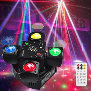 48W 미니 소형 디스코 라이트 빔 무빙 헤드 LED 스트로브 효과 RGBW DMX512 음성 제어 DJ 파티 바 무대 조