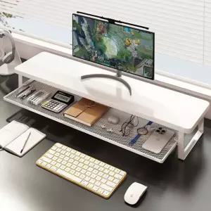 2단 컴퓨터 모니터 받침대 100CM 노트북 모니터 거치대 스탠드 철재선반 책상 데스크테리어