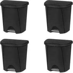 주방 욕실 또는 머드룸 페달 블랙 4팩용 뚜껑 66갤런 스텝온 쓰레기통의 멸균물
