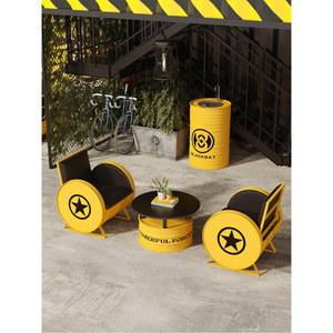 드럼통 깡통 테이블 레트로 업소용 의자세트 1. 테이블 4인용 식당 카페