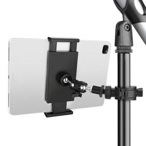 [미국배송] 마이크 스탠드용 JYCSTE 태블릿 홀더 조절 가능한 음악 스탠드 마운트 4.7-13.5인치 및 스마트폰과 호환 TH-01