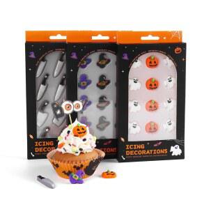 식용 할로윈 케이크 장식, 호박 쿠키, 칼 마녀 장식용 아이스크림용 모자, 및 컵케이크 유령 마카롱 토퍼, 컵케이크,