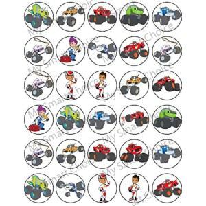 식용 컵케이크 토퍼 30개 - 몬스터 자르지 어드벤처에서 장식 받은 웨이퍼 케이크 트럭 컬렉션 시트에 않은 영감을