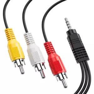 SNLLMZI AV 케이블 3.5mm ~ RCA - 5피트 길이 TV 핸디캠 스마트폰 MP3 태블릿 스피커 홈 시어터와 호환
