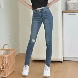 [하프클럽/]지앤제이 러브 워싱 찢청 일자진 여자청바지 청바지