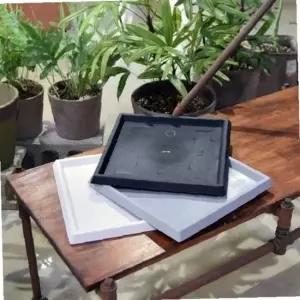 ksr 대형 플라스틱화분 유니크 사각 받침대(대.29x29cm)