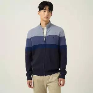 [국내매장판] 빈폴 컬러블럭 집업 가디건 카디건 스카이 블루 (BC595AC30Q) 198631