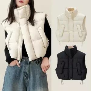 큰손 패딩베스트 경량 패딩 조끼 겨울 점퍼 가을 여성 숏패딩 크롭