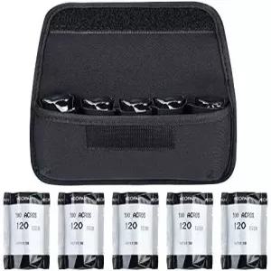 TXEsign 카메라 필름 120 롤 네오프렌 보관 케이스 가방(블랙)