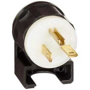 [미국배송] 레비톤 20암페어 250볼트 스트레이트 블레이드 앵글 플러그 산업용 등급 접지 5466-CA 흑백