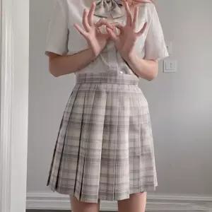 교복치마 체크무늬 교복 아이보리그레이 기장선택 (WFKC2UI)