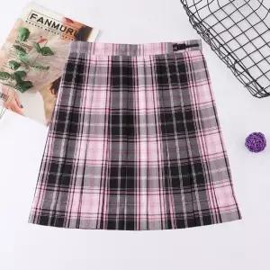 체크패턴 학생복 교복치마 블랙핑크 기장선택 교복 (WFKC2UN)
