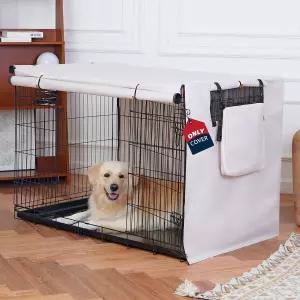 불안을 위한 개 상자 커버 - 수납 가방이 있는 방수 600D 옥스포드 애완동물 사육장 48인치 방풍 및 햇빛에