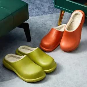 [엄지척]크로스오버 eva 통굽 털슬리퍼 방수 방한 실내외겸용