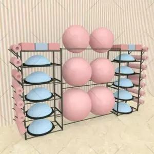 최강 짐볼 밸런스볼 보관대 휠이 진열대 필라테스볼 바퀴 헬스 블랙 A