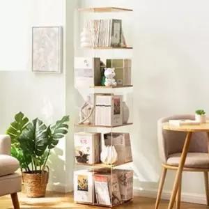 고품질 투명 아크릴 회전 책꽂이 인테리어 책장 선반 틈새이동식 (WFKDN3X)