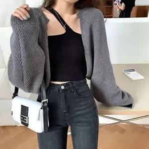 여성 루즈핏 데일리 니트 스타일 클래식 짜임 볼레로 (KYR-WFGURFX)
