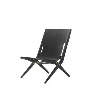 [롯데백화점]오도코펜하겐 SAXE CHAIR - BLACK STAINED OAK / BLACK LEATHER