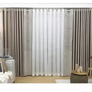 지나송 거실 암막 커튼 세트 봉 디벨라 중형 베이지