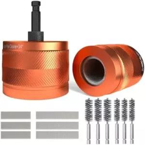 QUISUOSJ 1/2 및 3/4 금속 구리 파이프 클리너 세트 1/4 헥스 섕크 각 교체 가능한 추가 3PCS 브러시가