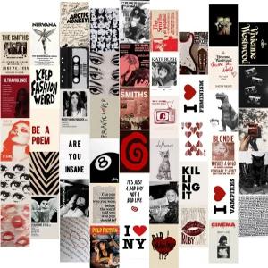 KBKBART 50개 다운타운 걸룸 장식 침실용 Y2k 월 아트 프린트 룸 에스테틱용 코켓 콜라주 키트 4 x6 빈티지