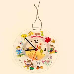 가을 허수아비 다람쥐 투명 벽시계만들기 스티커 활용 붙이기 창체 학습교재